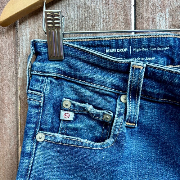 AG ADRIANO GOLDSCHMIED Mari Crop High-Rise Slim Straight Jean Raw Hem 28R - Picture 6 of 9
